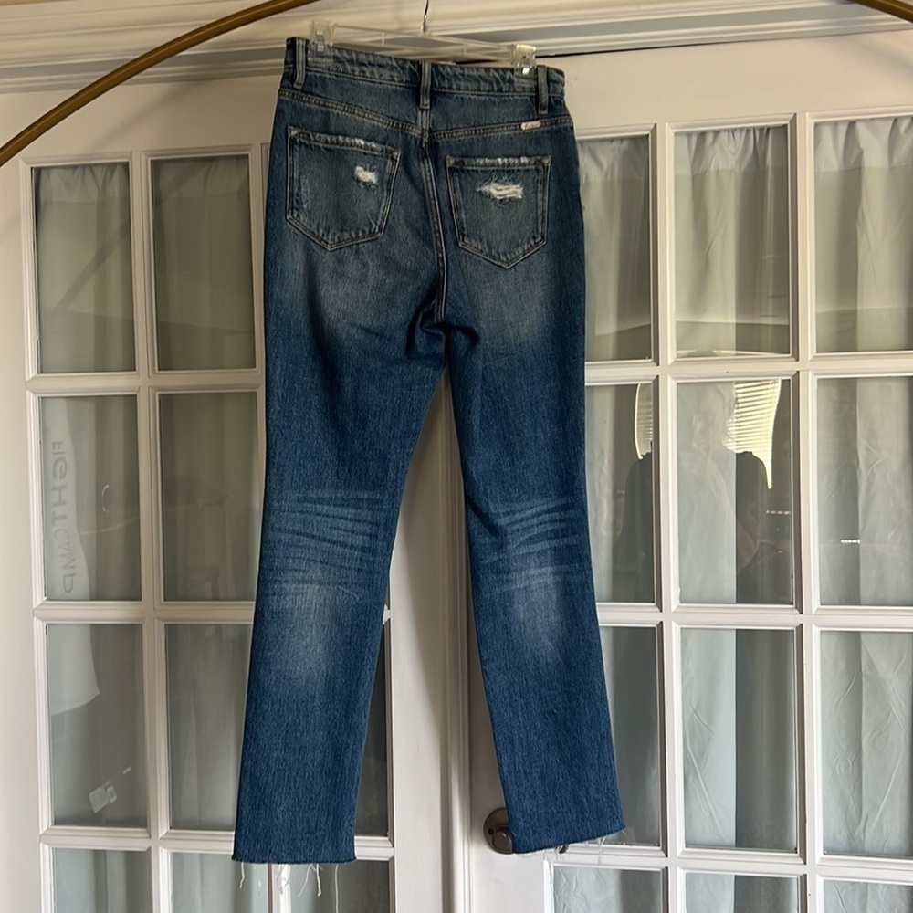 Kancan Buckle Jeans/ Ultra Highrise Taper/ Distressed Denim - Picture 3 of 6